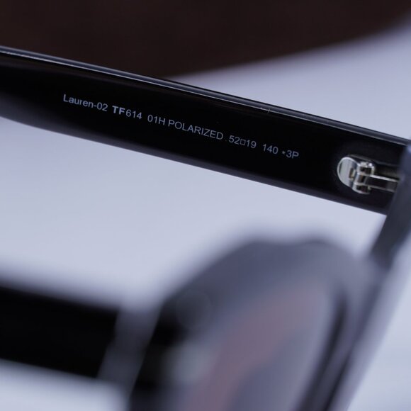 Tom Ford Lauren-02 FT0614 01H Square Sunglasses - Black/Burgundy Polarized - Picture 8 of 9